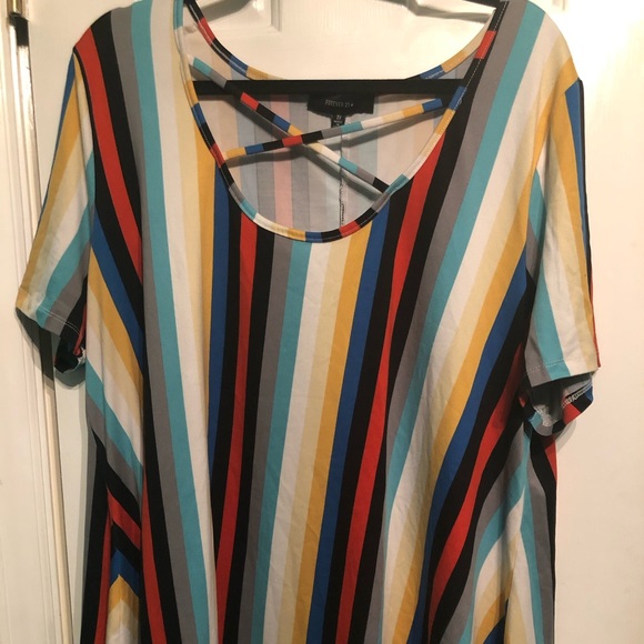 Forever 21 Tops - Colorful Vertical Striped Top